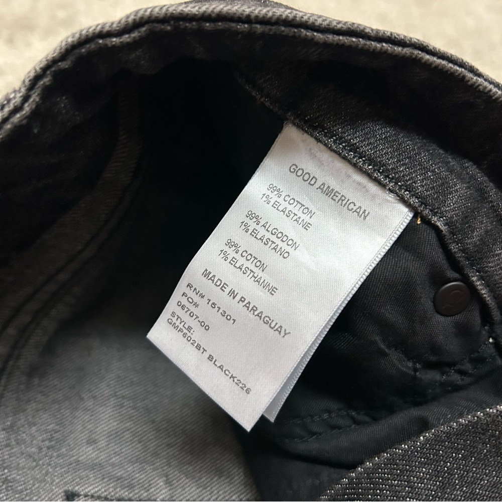 Good American Good Mom Jeans Women’s 4/27 Black Denim New with Tags Ankle - Picture 12 of 12
